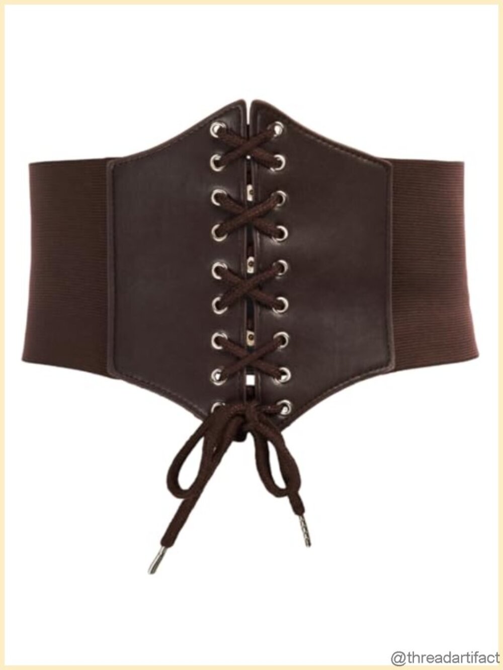 Lace Up Steampunk Elastic Waist Belt PU Leather Underbust Cosplay